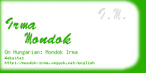 irma mondok business card